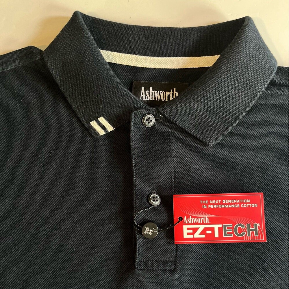 Ashworth Men’s Black Polo Shirt Shirt Preppy Classic Promo W/Jim Beam Logo L NWT